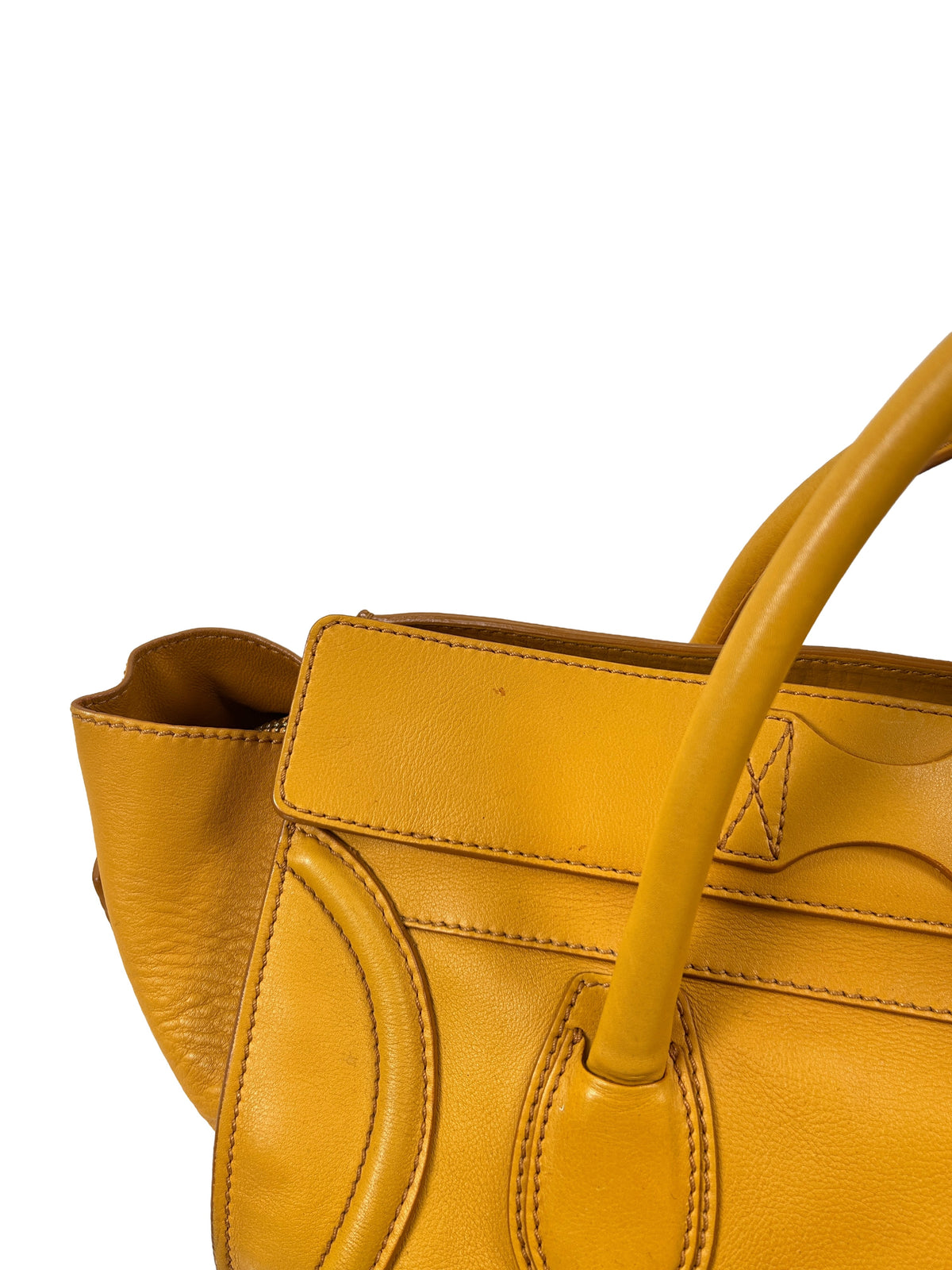 Celine Yellow Mini Luggage Tote Bag