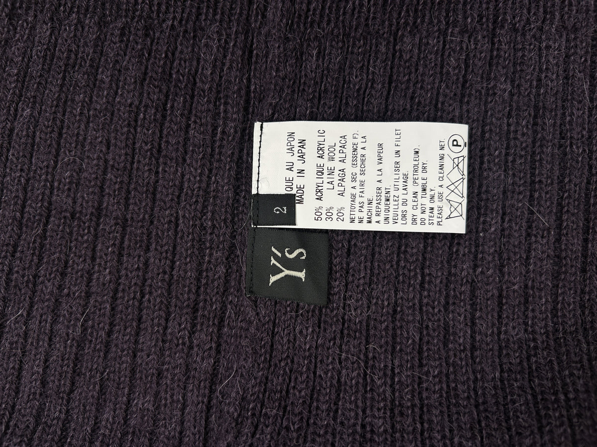 Y's Size 2 Asymmetrical Drop-Shoulder Cardigan