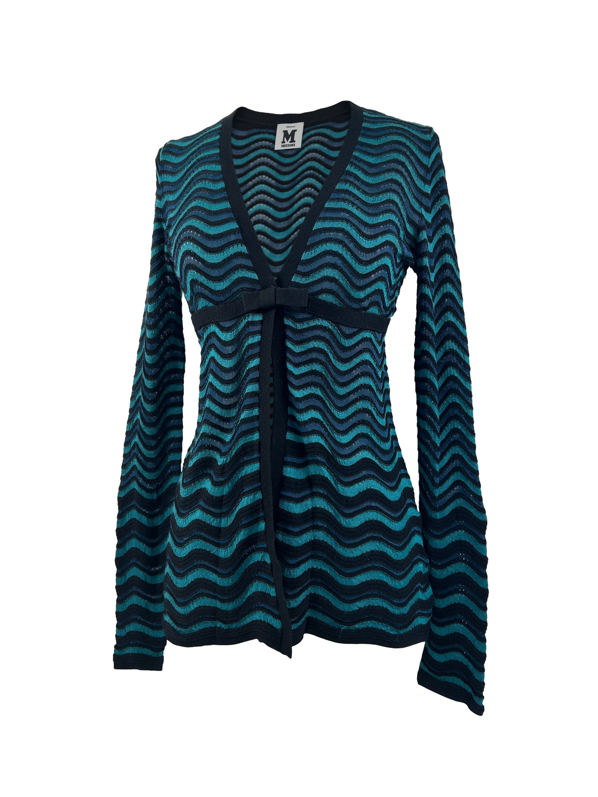 M Missoni Blue Wave Knit Cardigan