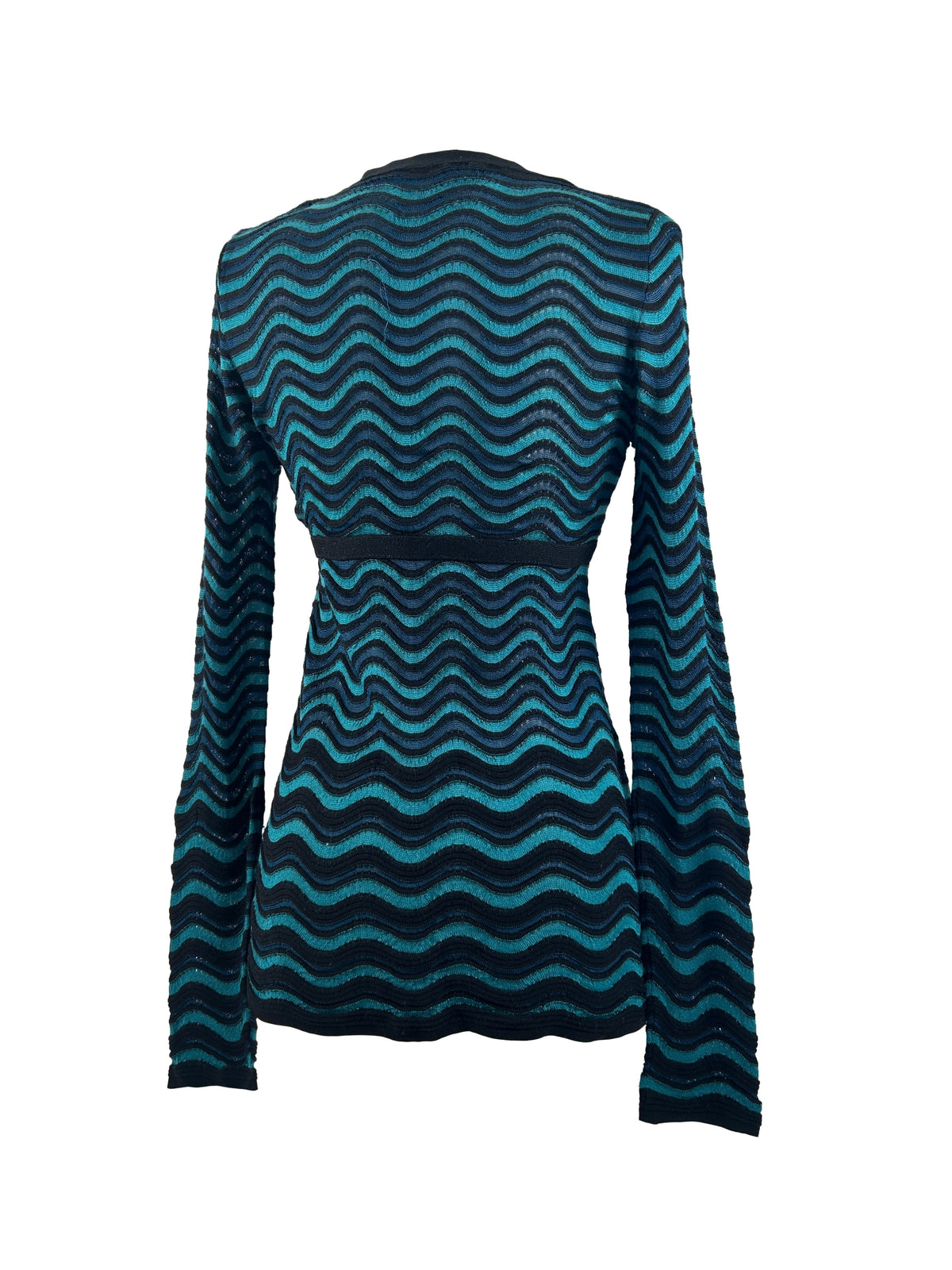 M Missoni Blue Wave Knit Cardigan