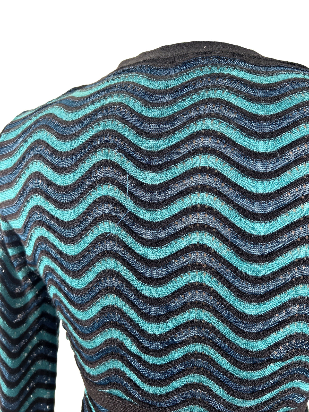 M Missoni Blue Wave Knit Cardigan