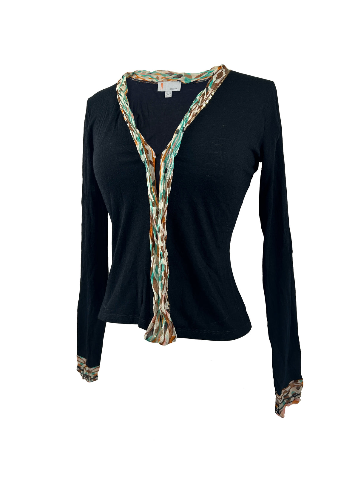 Missoni Chiffon Trimmed Long-Sleeve Top
