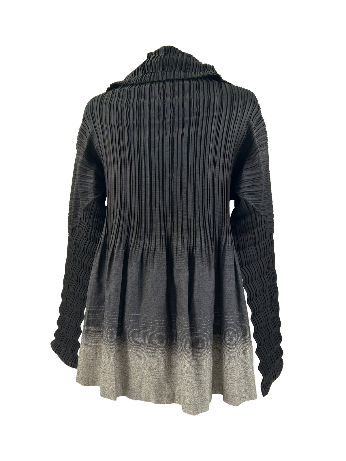 Issey Miyake Size 2 Pleated Ombre Stripe Shirt