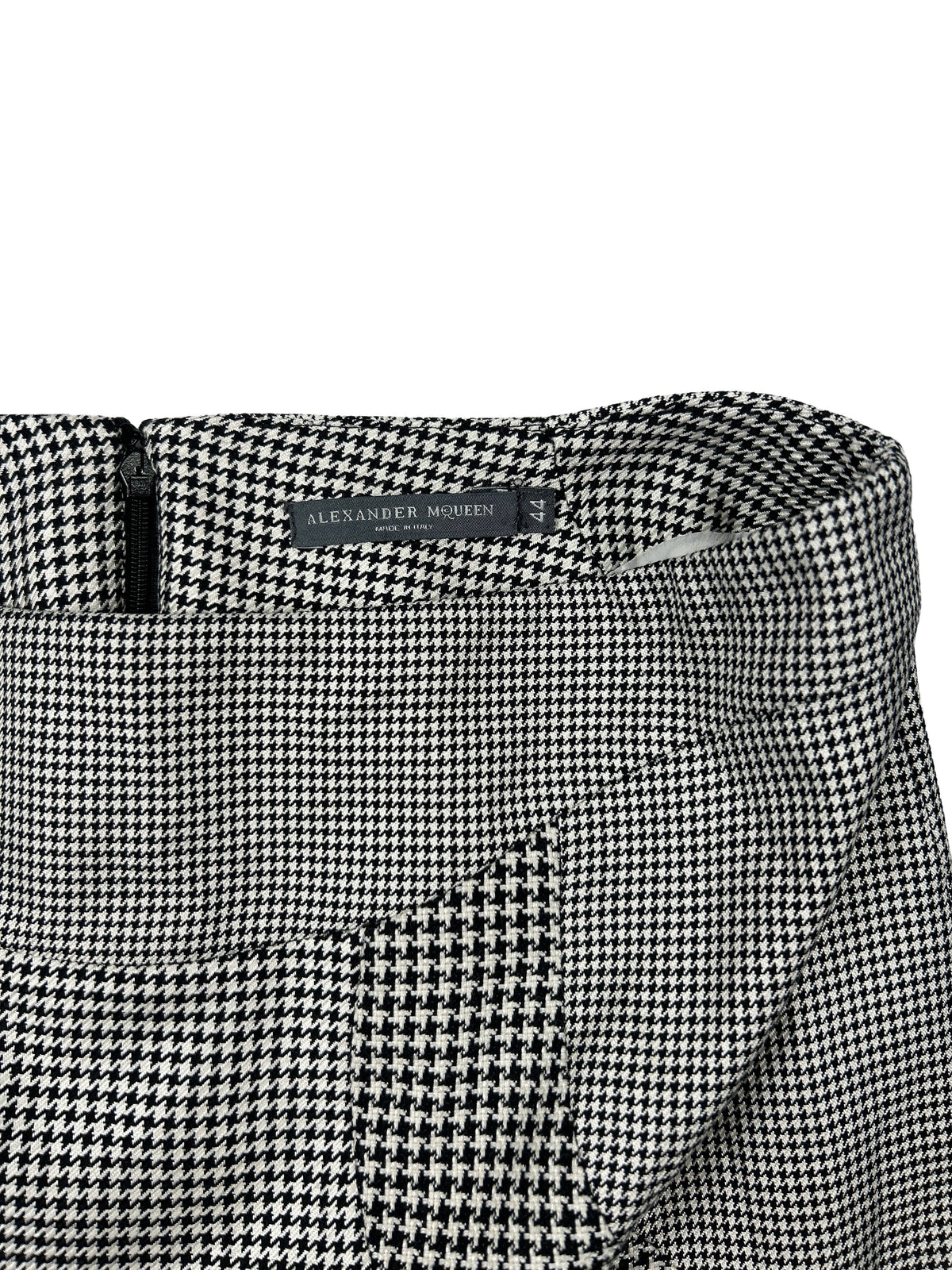 Alexander McQueen Size 44 Houndstooth Paneled Midi Skirt