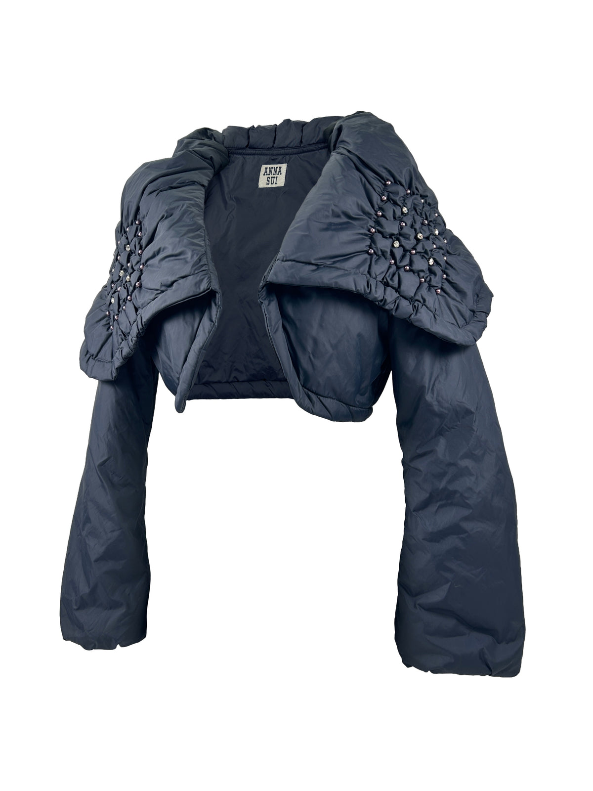 Anna Sui Size 38 Rhinestone Puffer Bolero Jacket