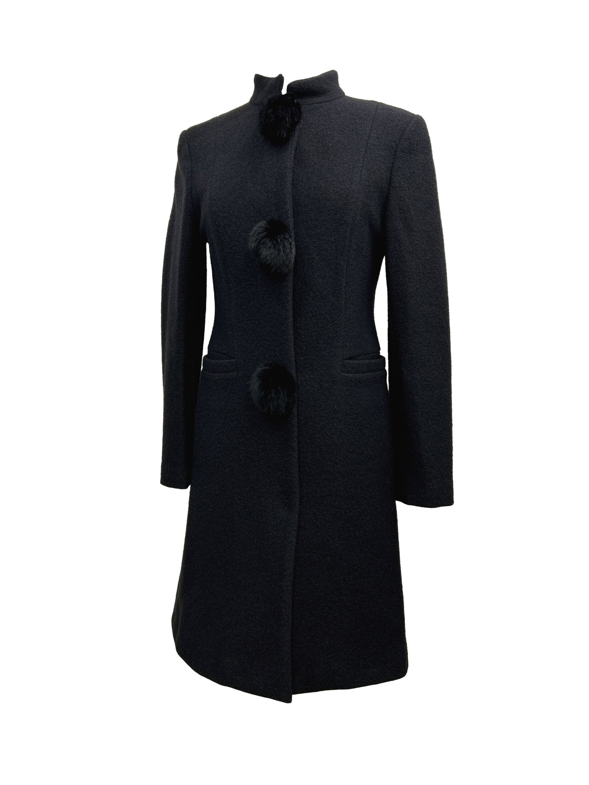 Blugirl by Blumarine Size 40 Wool Pom-Pom Coat