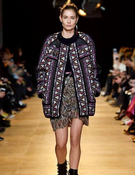 Isabel Marant Size 1 FW15 Driest Tribal-Woven Coat