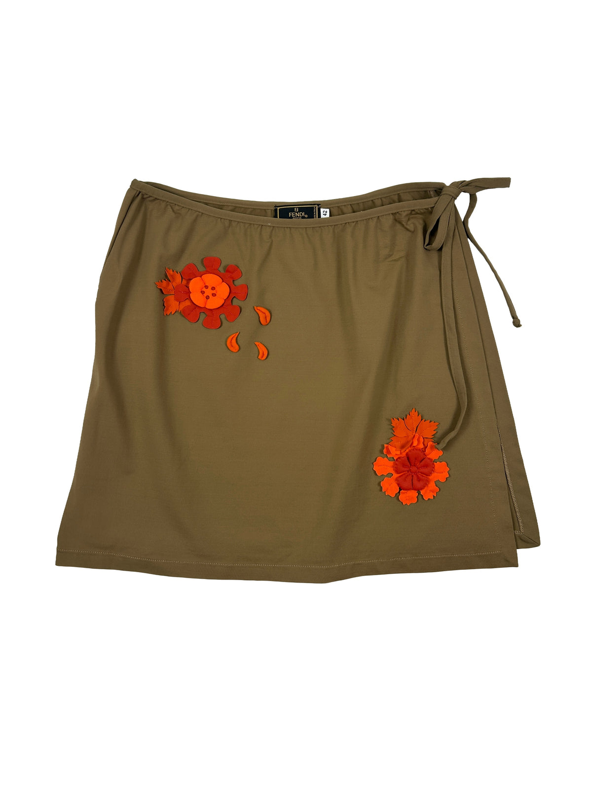 Fendi Size 42 3D Leaf Applique Cover-up Skirt