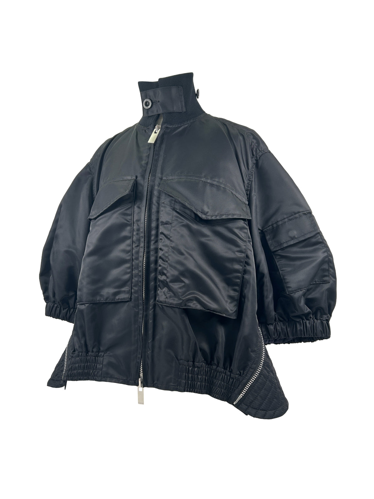 Sacai Size 1 Ruffled MA-1 Bomber Jacket