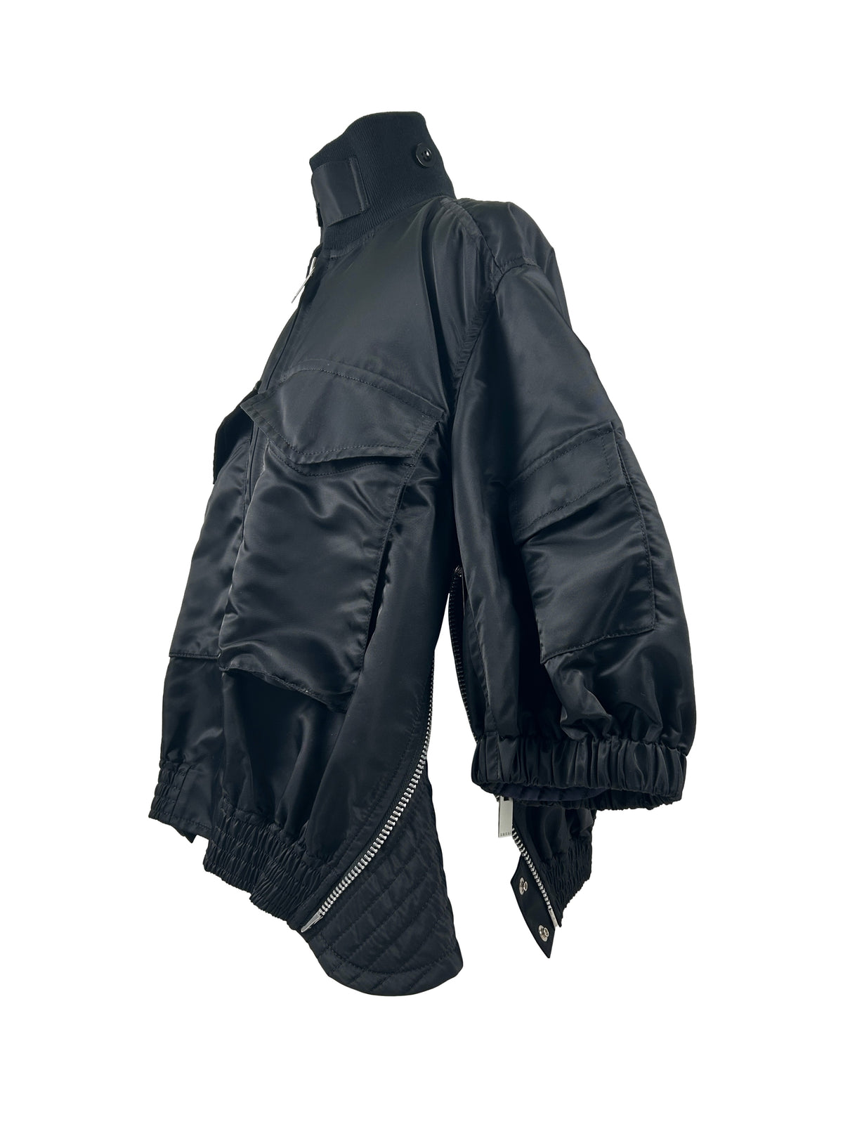 Sacai Size 1 Ruffled MA-1 Bomber Jacket
