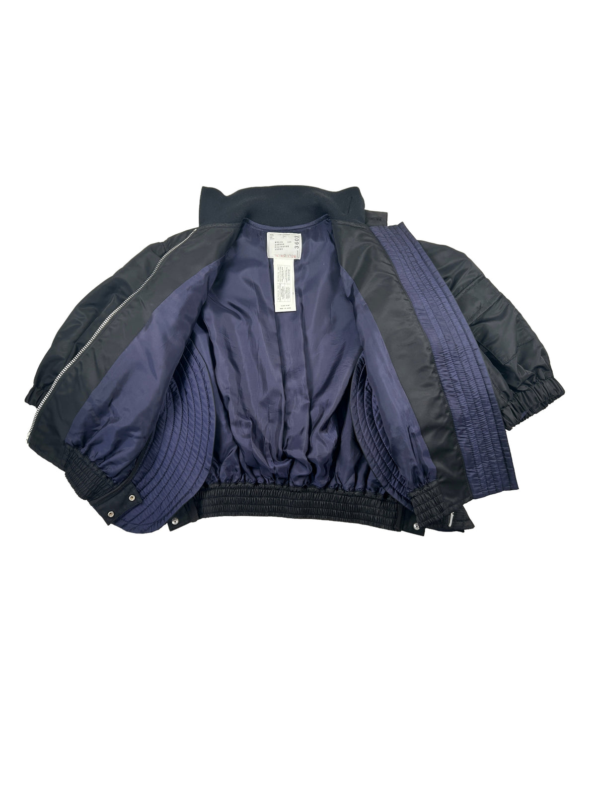Sacai Size 1 Ruffled MA-1 Bomber Jacket
