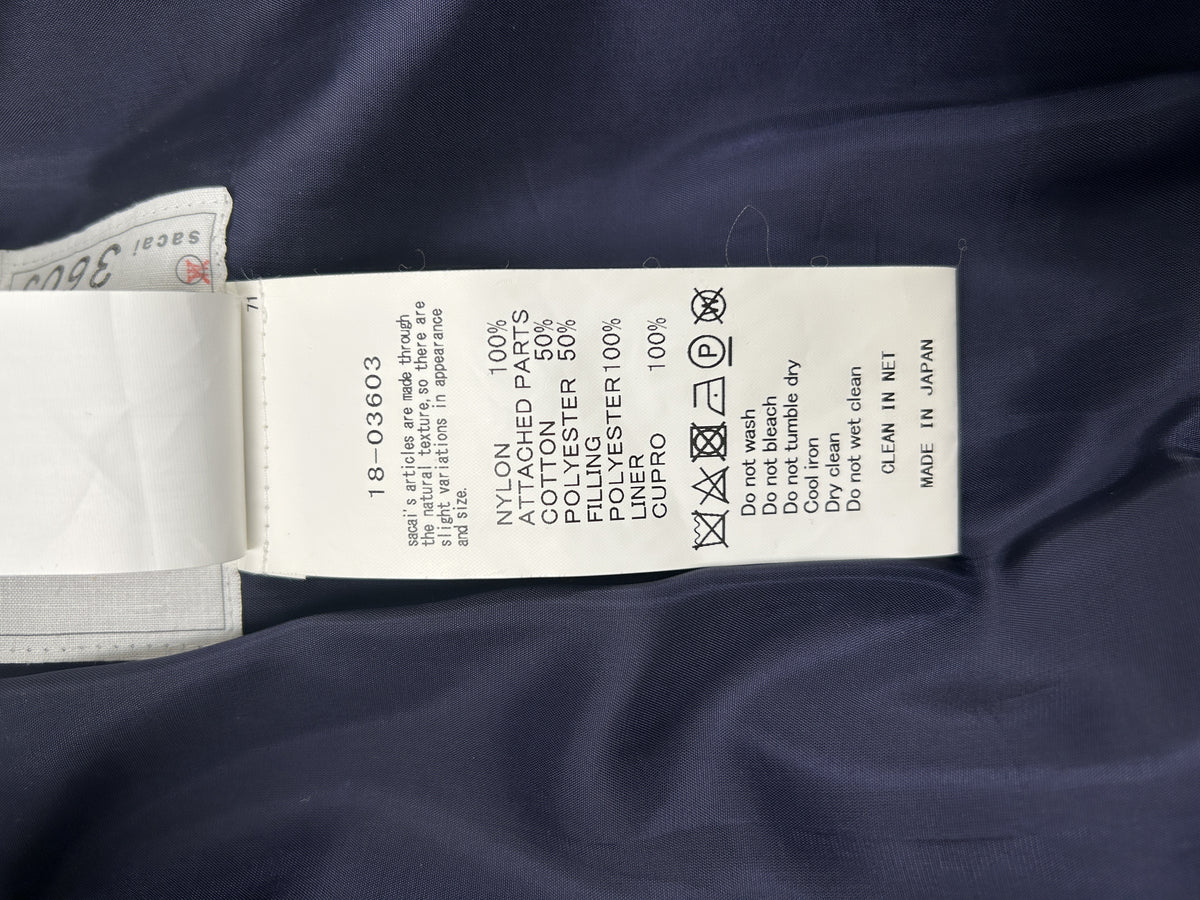 Sacai Size 1 Ruffled MA-1 Bomber Jacket