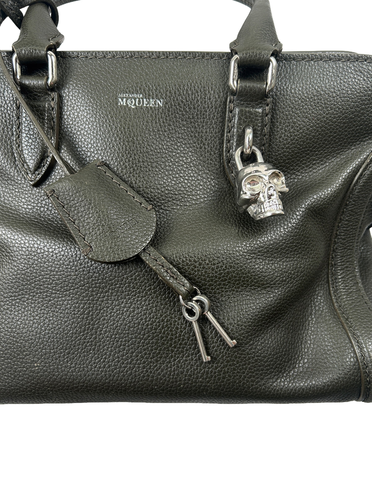 Alexander McQueen Pebbled Leather Small Skull Padlock Bag
