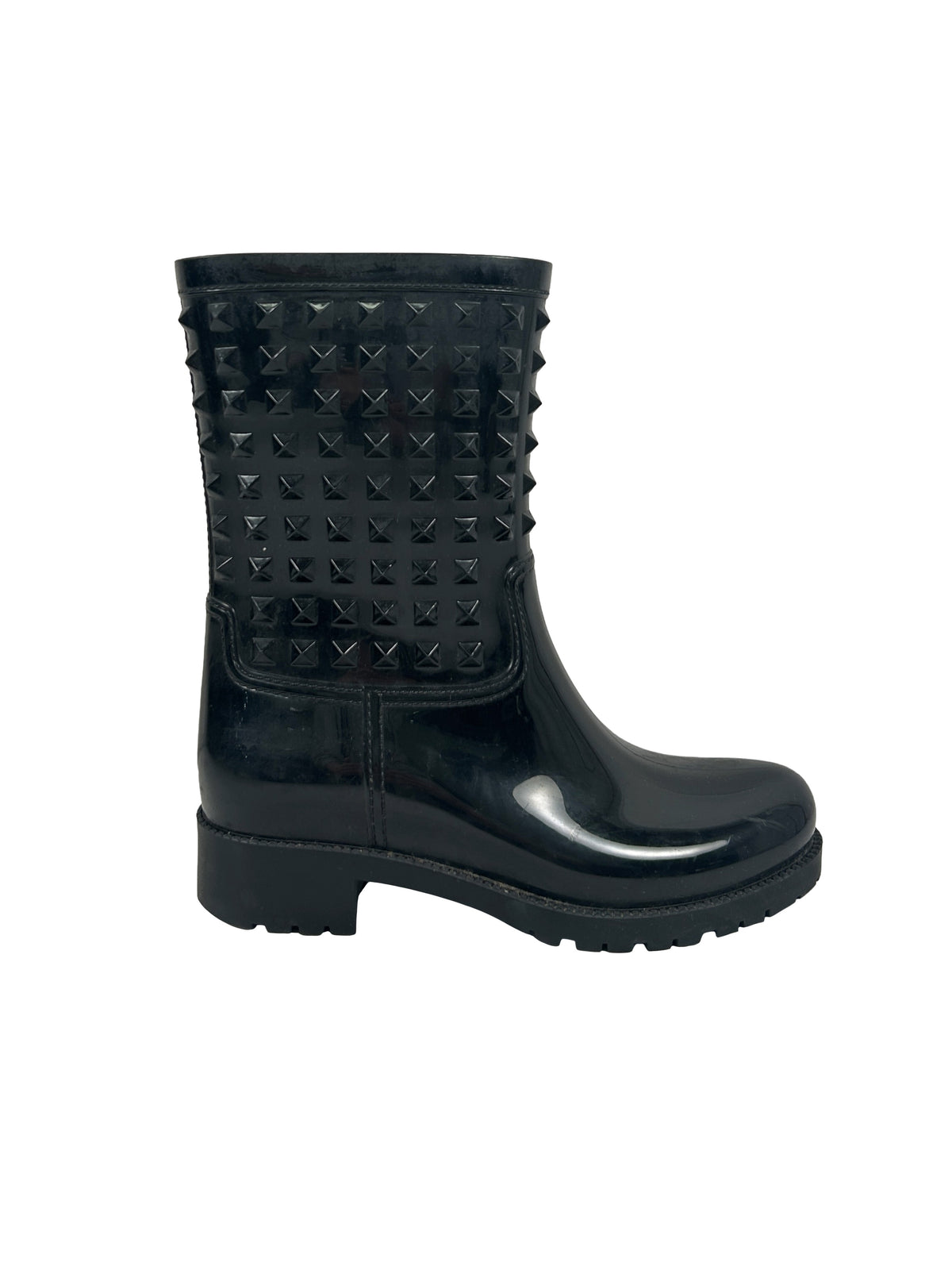 Valentino Size 38 Rockstud Rubber Rain Boots