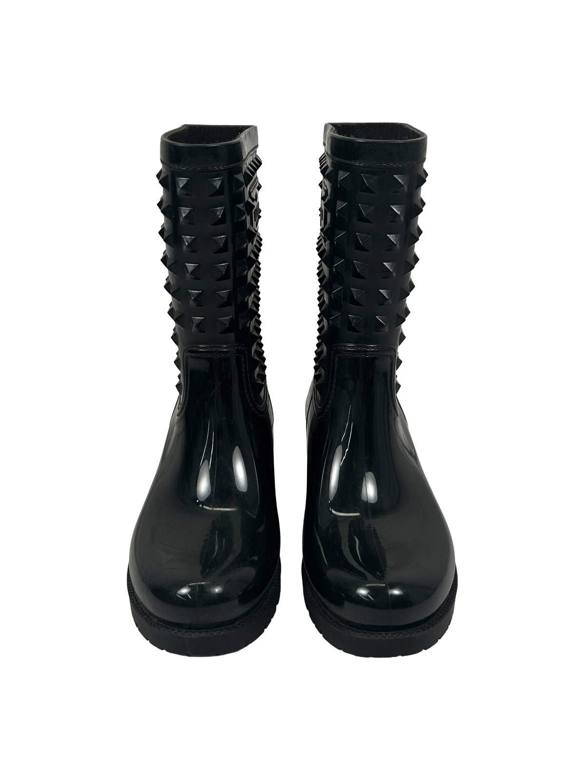 Valentino Size 38 Rockstud Rubber Rain Boots