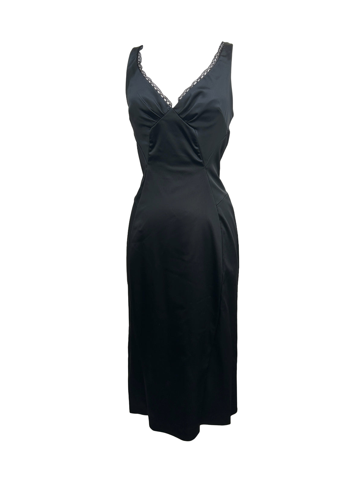 D&G Dolce & Gabbana Size 44 Vintage Satin Midi Dress