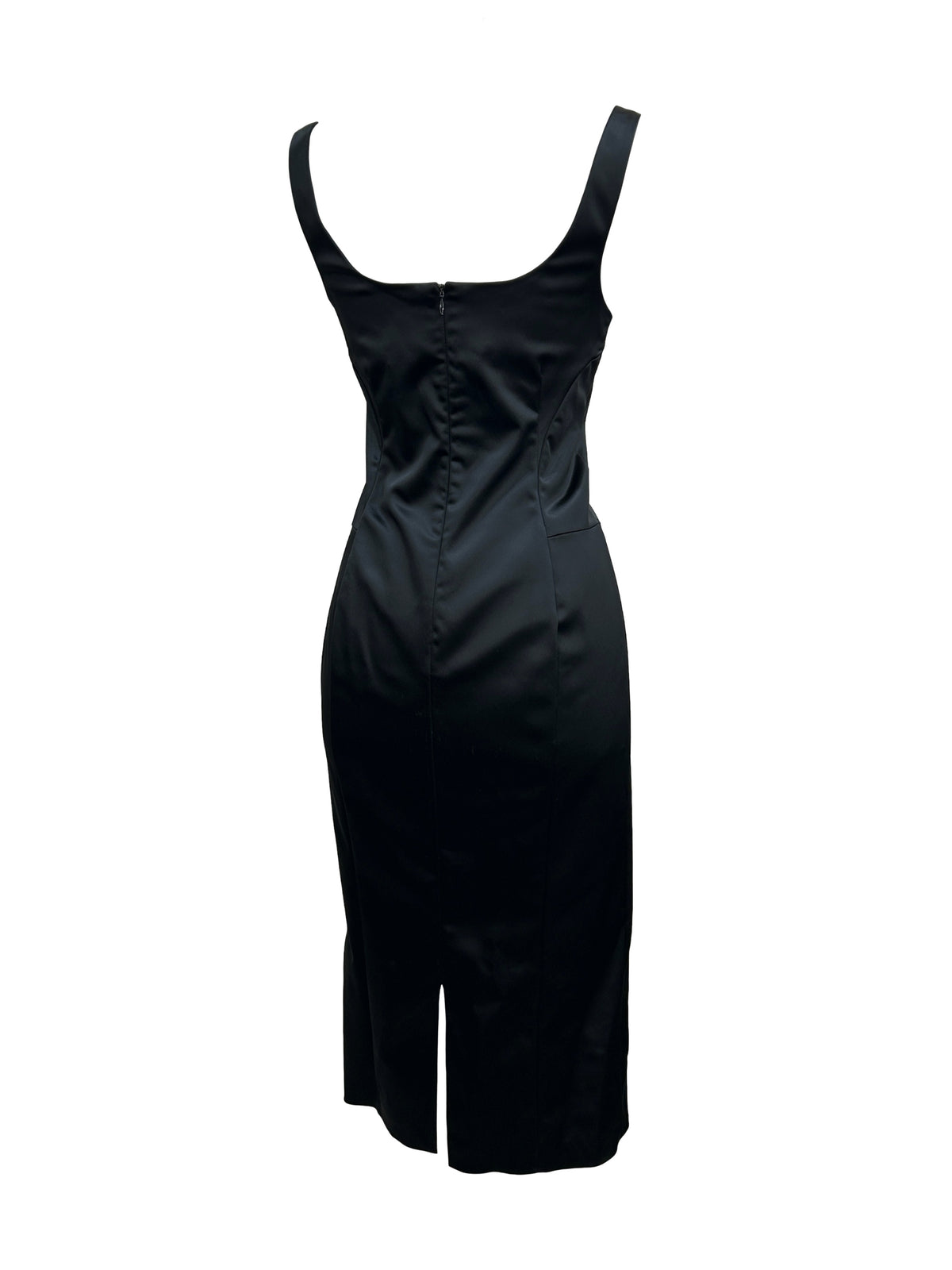 D&G Dolce & Gabbana Size 44 Vintage Satin Midi Dress