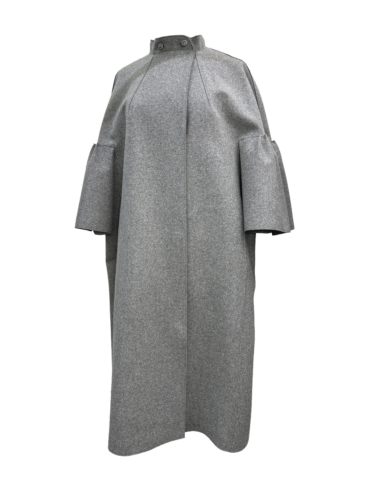 Yves Saint Laurent Size 38 Wool Flounce Sleeve Coat