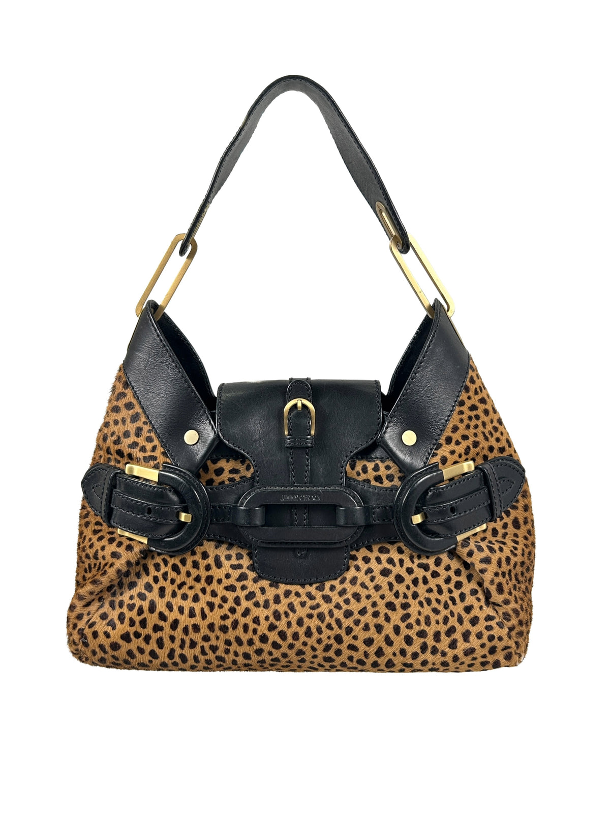 Jimmy Choo Tulita Leopard Print Calfhair Shoulder Bag