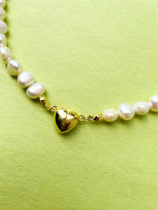 Heart Clasp Freshwater Pearl Necklace