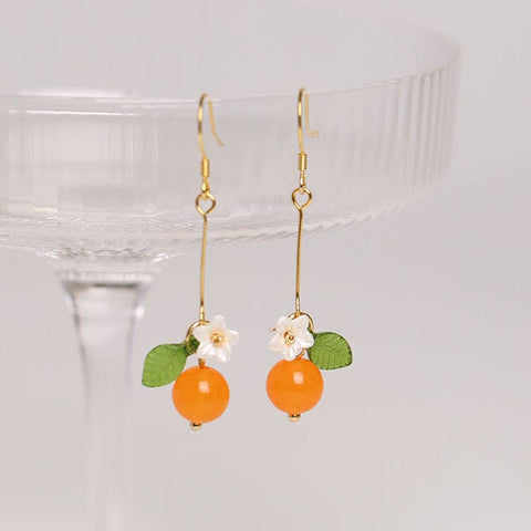 Orange Agate Dangle Earrings