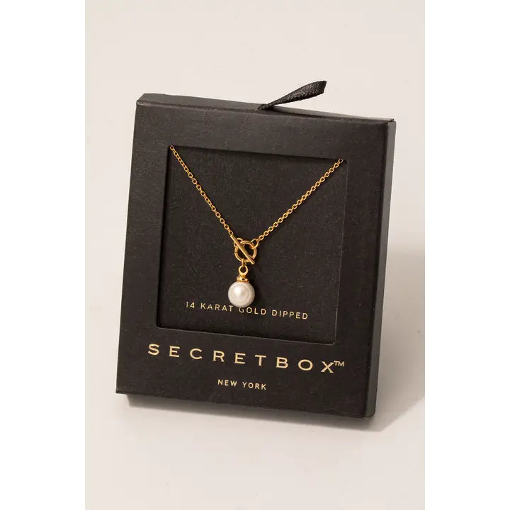 Secret Box Gold Dipped Pearl Beads Chain Necklace