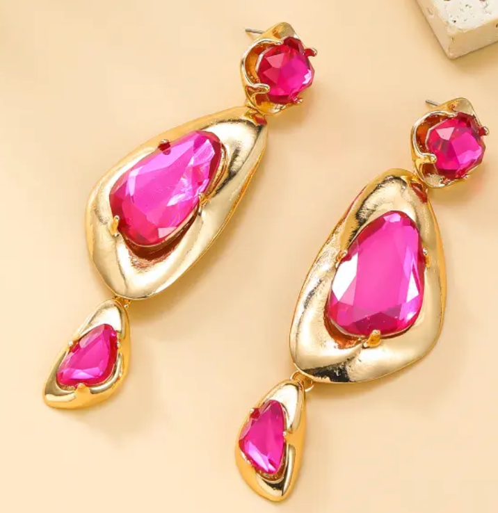  Mod Drop Earring- Steel 14K Juicy Stones