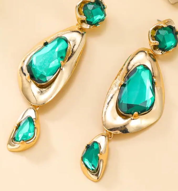  Mod Drop Earring- Steel 14K Juicy Stones