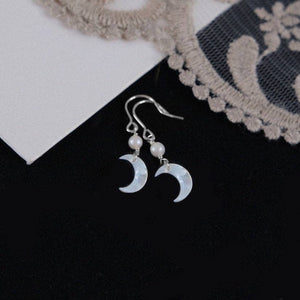 Moon Mother of Pearls Dangle Earrings