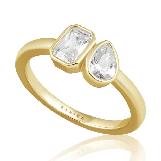 Amber Cz Ring - 6