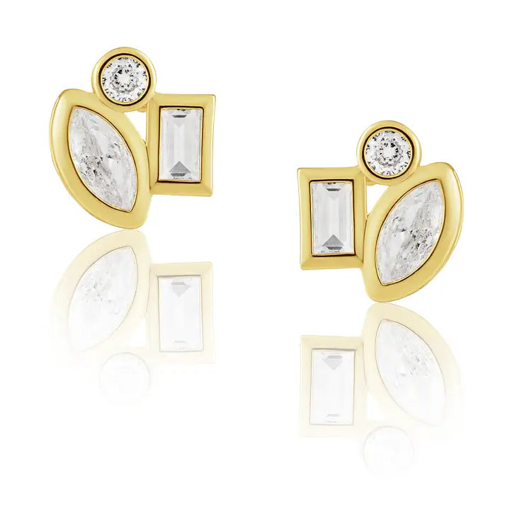 Amber Studs - Gold