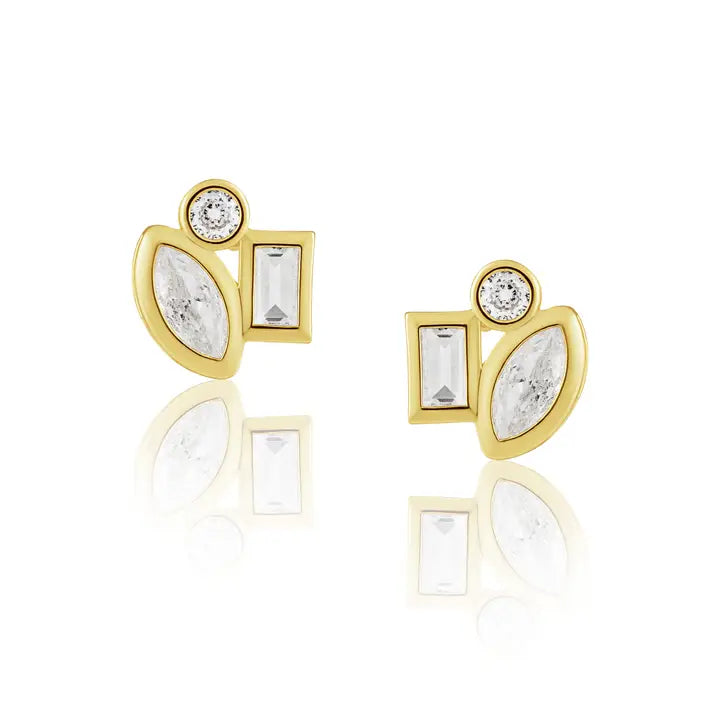 Amber Studs - Gold
