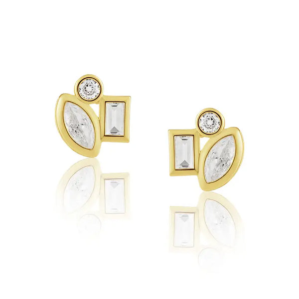 Amber Studs - Gold