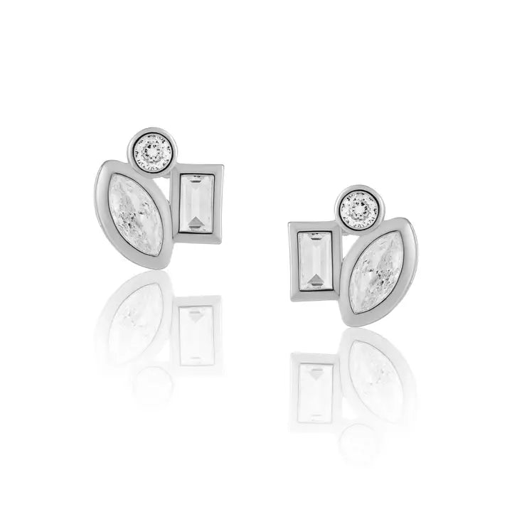 Amber Studs - Silver