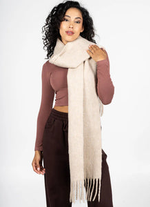 Wool Blend Scarf - Beige