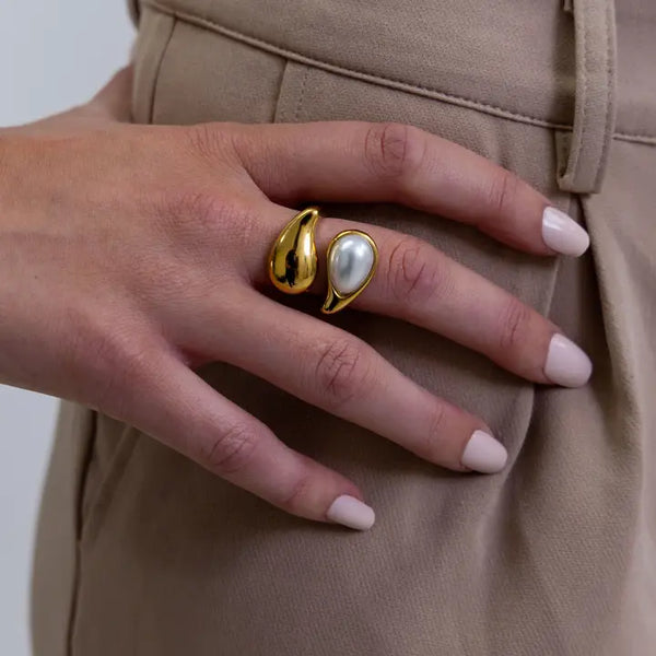 Cami Pearl Stacked Ring - 8