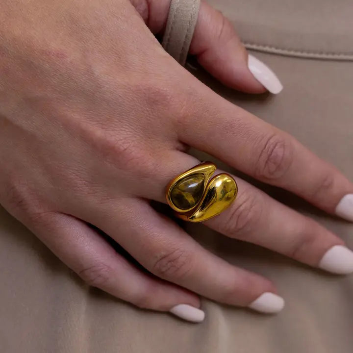 Cami Tiger Eye Stacked Ring - 7