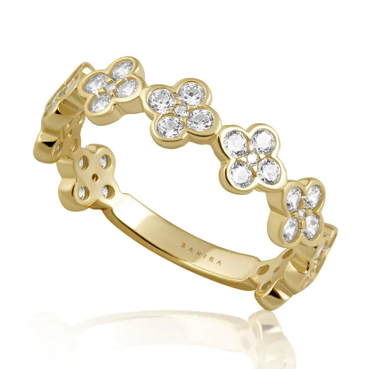 Dainty CZ Gracie Clover Ring - 7