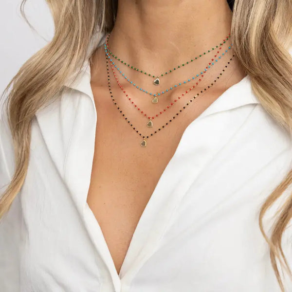 Elsa Mini Heart Necklace Turquoise