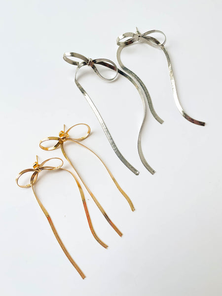 Bow Chain Earrings