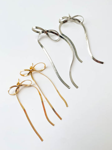 Bow Chain Earrings