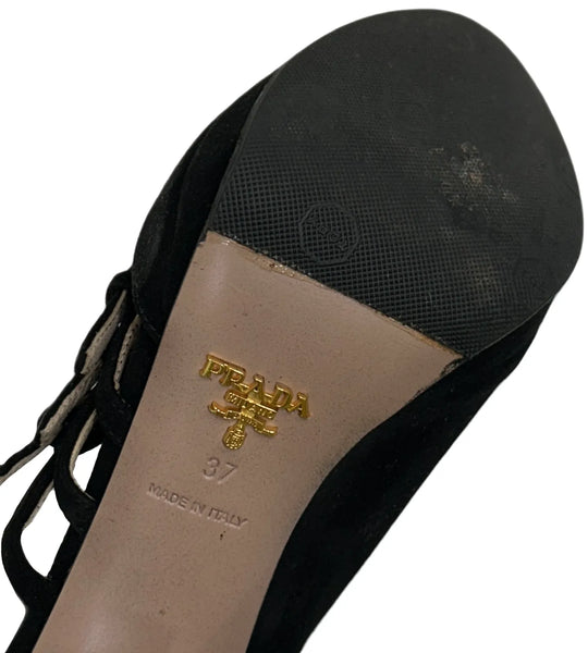 ADM W's JT winter Designer sz7 Prada blk ASIS heels Dw shoes