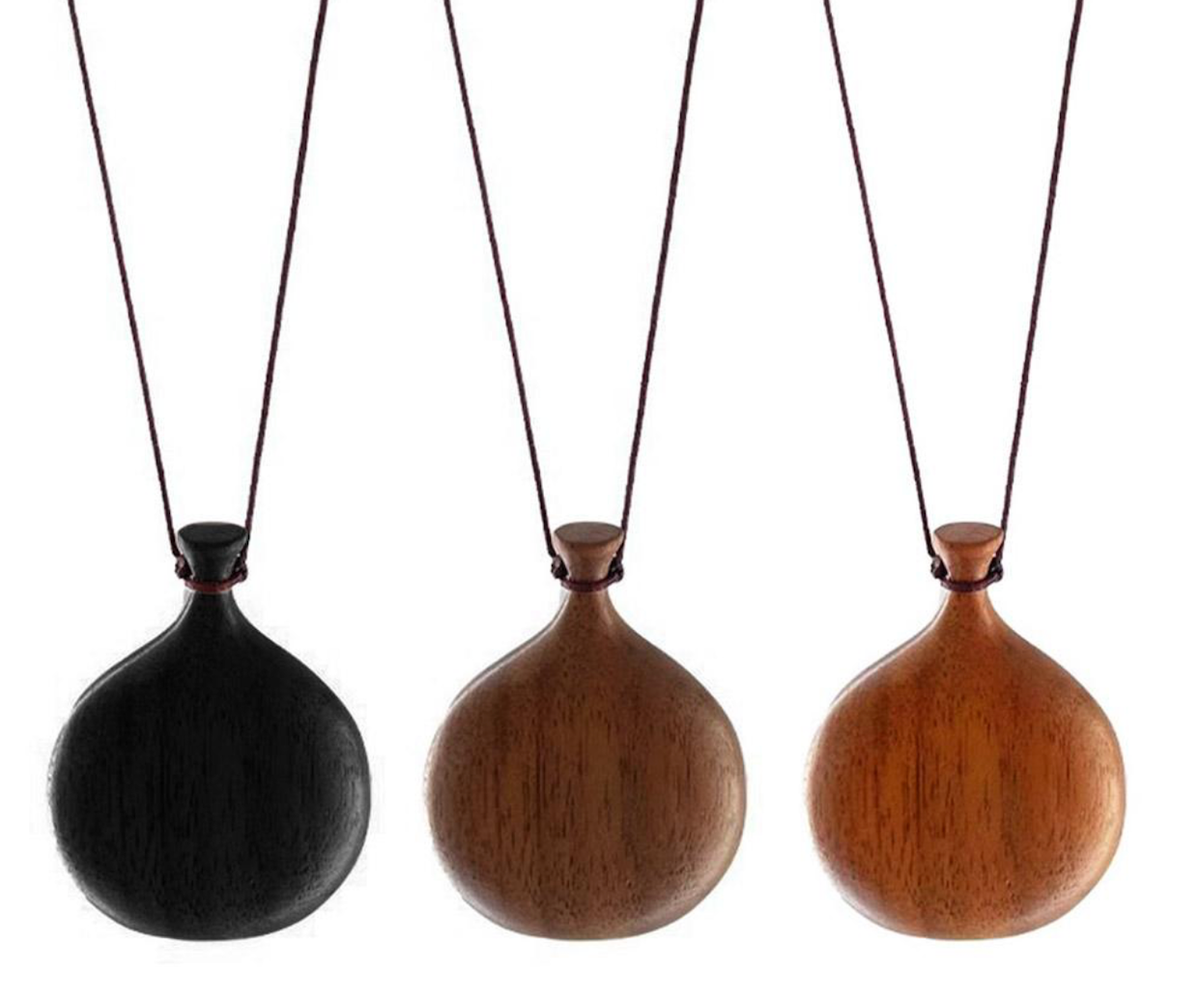 Flagon Necklace- Hand Turned Wood and Waxed Adjustable Cord 
