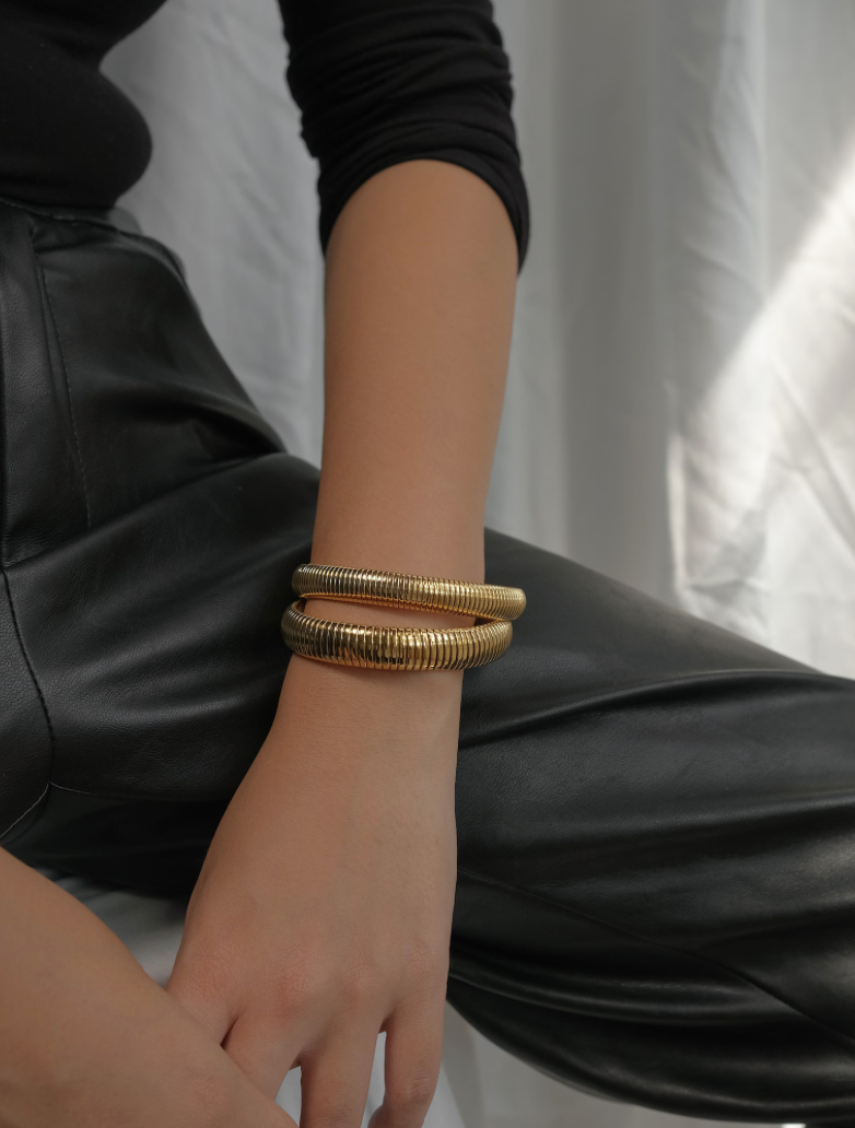  Cobra Stretch Bangle Bracelets-Stainless Steel Stretch