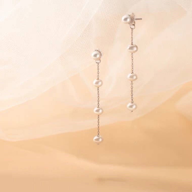 Freshwater Button Pearls Stud Earrings