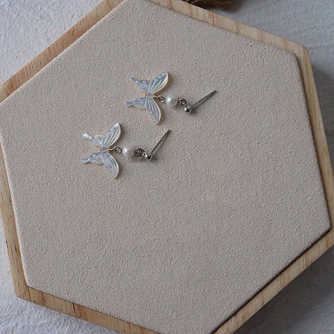 Pearl Butterfly Stud Earrings