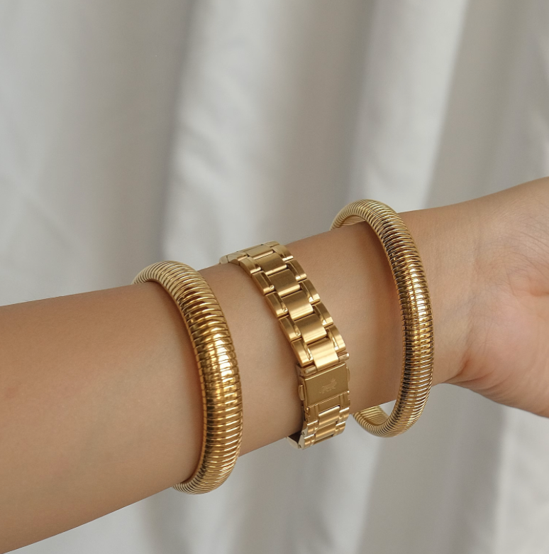  Cobra Stretch Bangle Bracelets-Stainless Steel Stretch