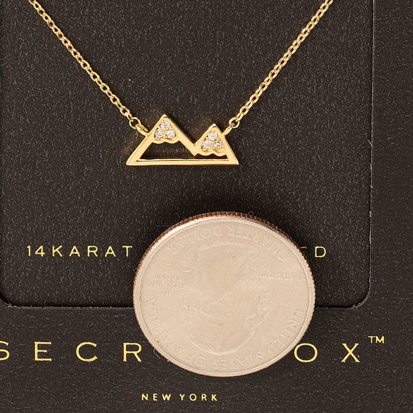 Secret Box Gold Dipped Mountain Pendant Necklace