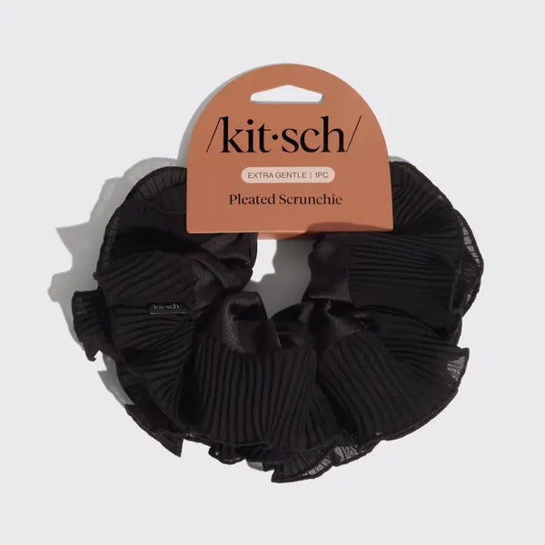 Pleated Scrunchie - Halloween Black