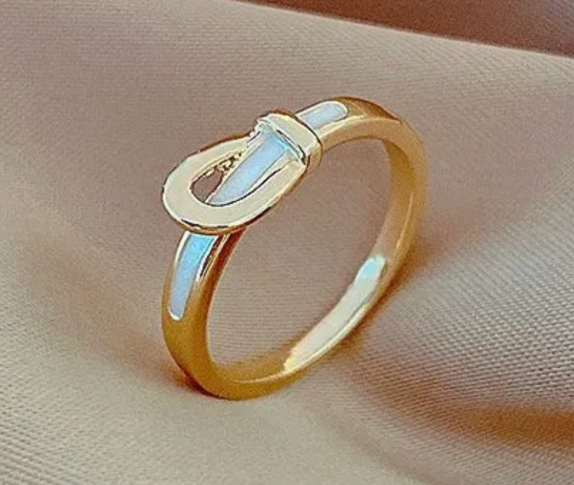 Buckle UP- Stainless Steel Saddle Up Belt Ring- 14K Gold